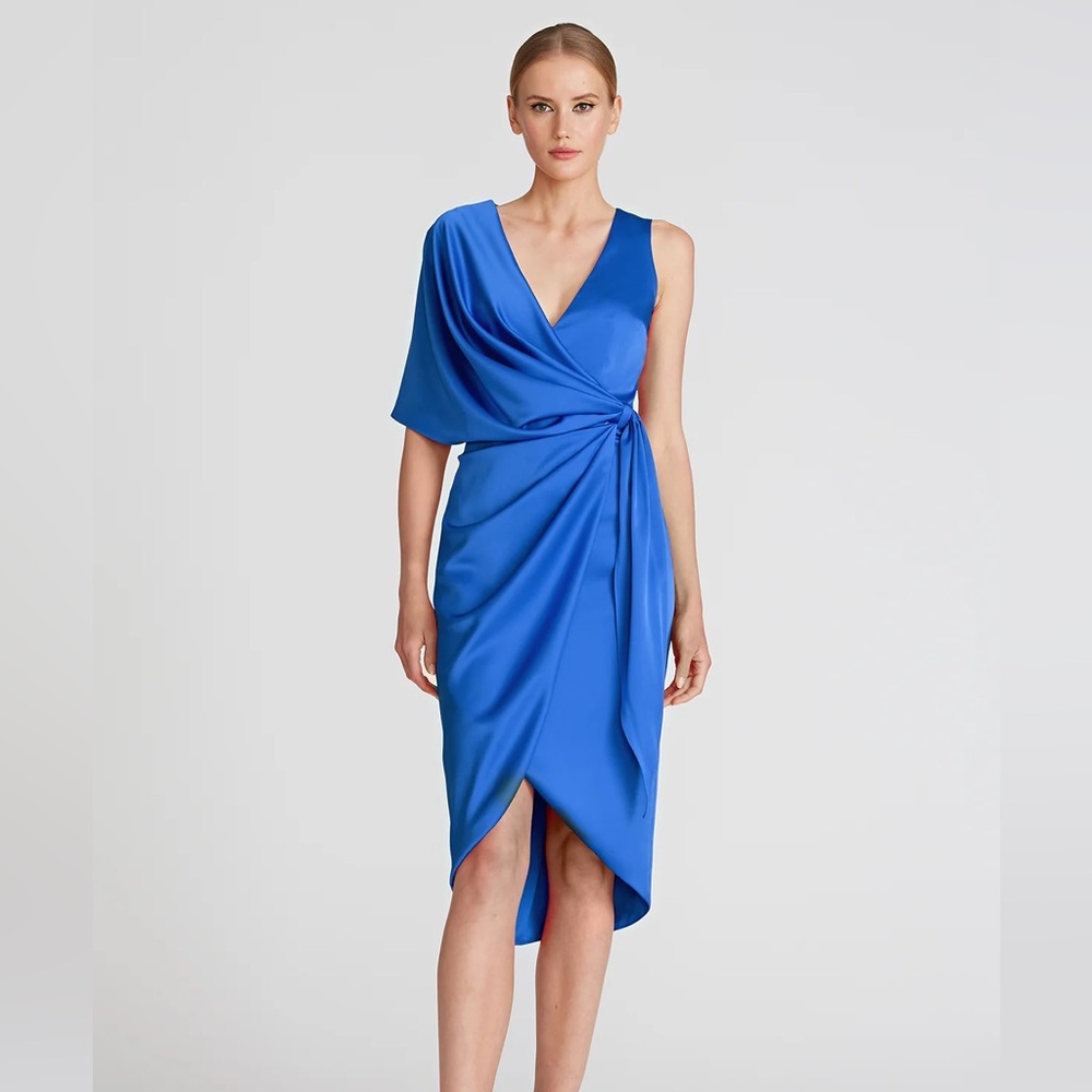 Theia Candace Wrap Cocktail Dress
